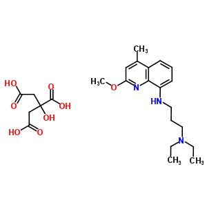 N,N-二乙基-N-(2-甲氧基-4-甲基-喹啉-8-基)丙烷-1,3-二胺结构式_88755-82-2结构式