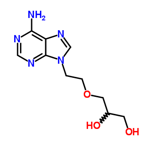 3-[2-(6-氨基嘌呤-9-基)乙氧基]丙烷-1,2-二醇结构式_89760-71-4结构式