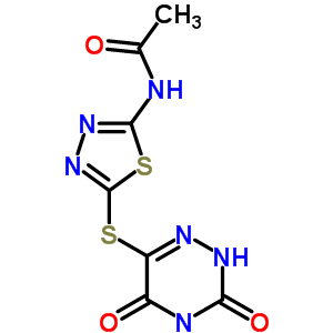 N-[5-[(3,5-dioxo-2h-1,2,4-triazin-6-yl)sulfanyl]-1,3,4-thiadiazol-2-yl]acetamide Structure,90110-04-6Structure