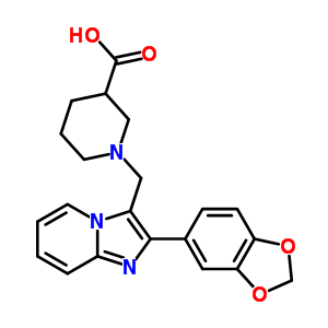 1-(2-苯并[1,3]二氧代-5-咪唑并[1,2-a]吡啶-3-甲基)-哌啶-3-羧酸结构式_904816-43-9结构式