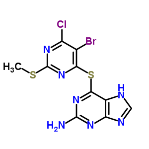 9H-purin-2-amine,6-[[5-bromo-6-chloro-2-(methylthio)-4-pyrimidinyl]thio]- Structure,90766-92-0Structure