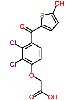 2-[2,3-二氯-4-(5-羟基噻吩-2-羰基)苯氧基]乙酸结构式_90966-18-0结构式