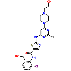 N-[2-氯-6-(羟基甲基)苯基]-2-({6-[4-(2-羟基乙基)-1-哌嗪基]-2-甲基-4-嘧啶基}氨基)-1,3-噻唑-5-甲酰胺结构式_910297-58-4结构式