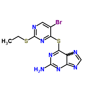 2-氨基-6-[5-溴-2-(乙基硫代)-4-嘧啶硫代]-嘌呤结构式_91348-71-9结构式