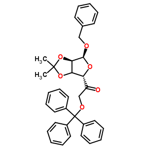 1-(6-苄氧基-2,2-二甲基-3a,4,6,6a-四氢呋喃并[3,4-d][1,3]二氧杂环戊烯-4-基)-2-三苯甲基氧基-乙酮结构式_91364-12-4结构式