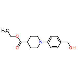 1-(4-羟基甲基苯基)哌啶-4-羧酸乙酯结构式_914349-50-1结构式