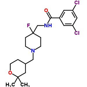 3,5-二氯-n-[[4-氟-1-[(四氢-2,2-二甲基-2H-吡喃-4-基)甲基]-4-哌啶基]甲基]苯甲酰胺结构式_918431-87-5结构式