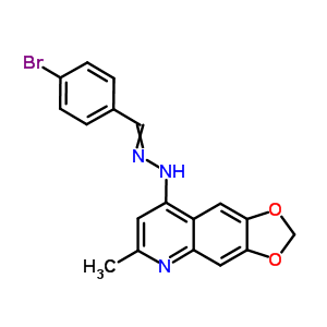 Benzaldehyde, 4-bromo-,  (6-methyl-1,3-dioxolo[4,5-g]quinolin-8-yl)hydrazone Structure,91918-95-5Structure