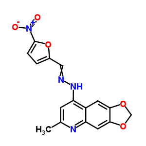 5-硝基-2-呋喃羧醛-(6-甲基-1,3-二氧代[4,5-g]喹啉-8-基)肼酮结构式_91919-09-4结构式