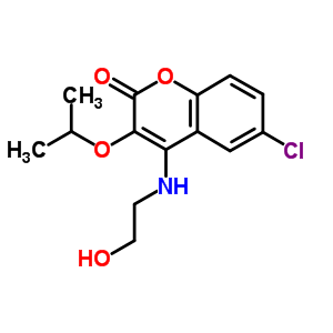 6-氯-4-(2-羟基乙基氨基)-3-丙烷-2-基氧基-色烯-2-酮结构式_92297-93-3结构式