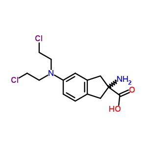 1H-indene-2-carboxylic acid, 2-amino-5-[bis(2-chloroethyl)amino]-2,3-dihydro- Structure,92302-29-9Structure