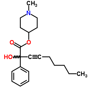 3-Nonynoic acid, 2-hydroxy-2-phenyl-, 1-methyl-4-piperidyl ester Structure,92956-54-2Structure