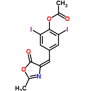 4-[[4-(乙酰氧基)-3,5-二碘苯基]亚甲基]-2-甲基-5(4H)-恶唑酮结构式_93087-37-7结构式