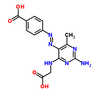 4-[2-Amino-4-(carboxymethylamino)-6-methyl-pyrimidin-5-yl]diazenylbenzoic acid Structure,93432-76-9Structure