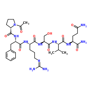 1-乙酰基-L-脯氨酰-L-苯丙氨酰-L-精氨酰-L-丝氨酰-L-缬氨酰-L-谷氨二酰胺结构式_97145-43-2结构式